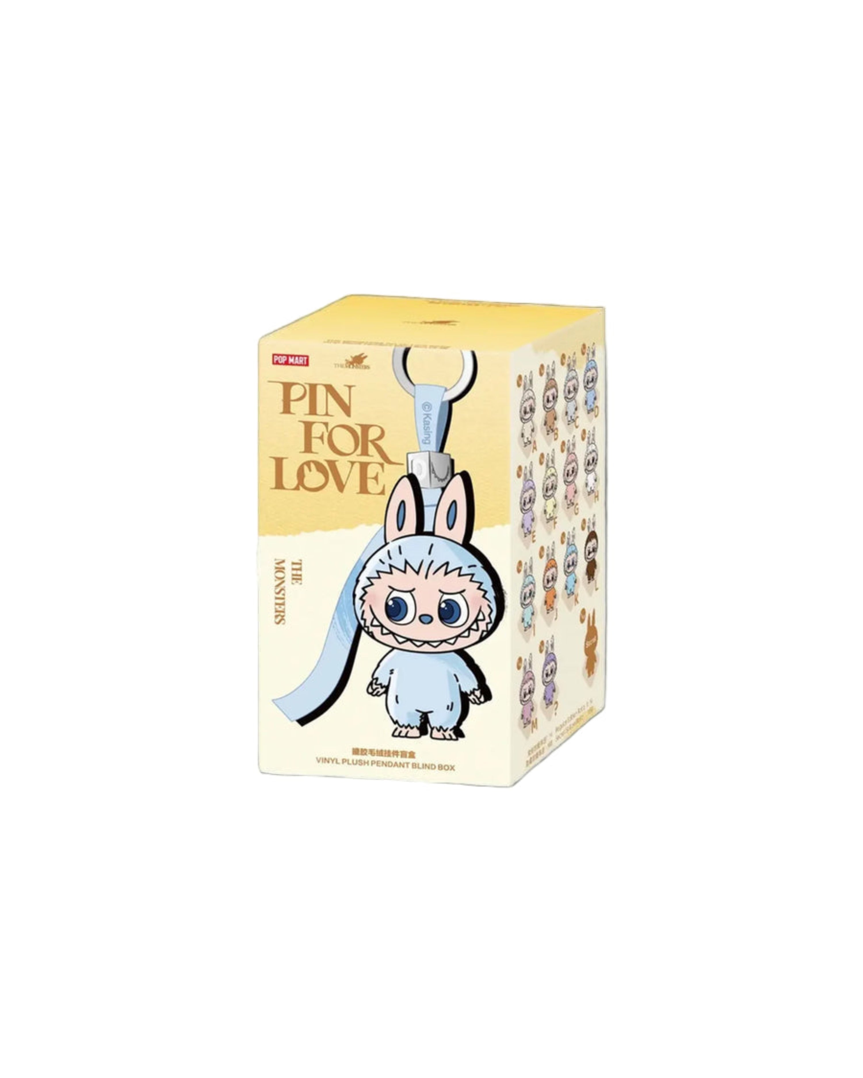 Box of 'Pin for Love' with a Labubu character design on a white background